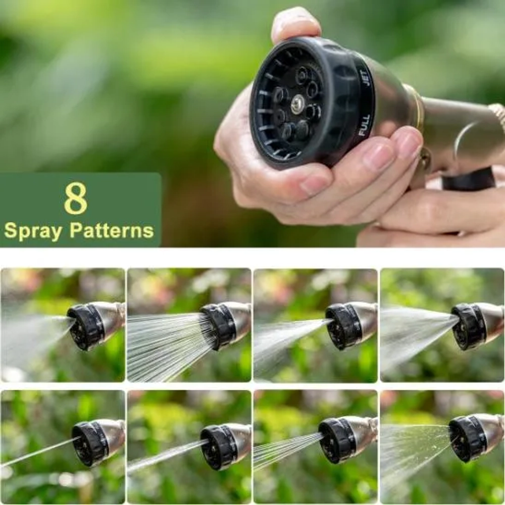 FANHAO 8-Spray Patterns Heavy Duty Garden Hose Nozzle