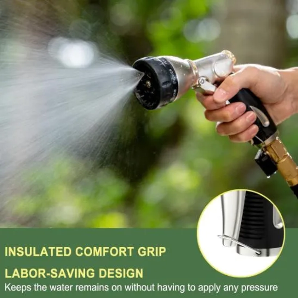 FANHAO 8-Spray Patterns Heavy Duty Garden Hose Nozzle