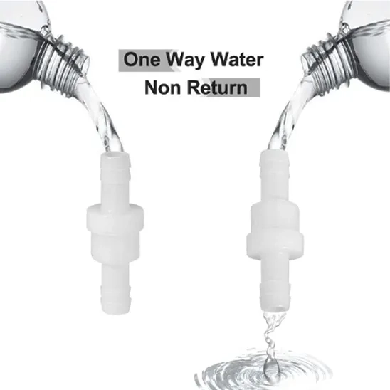 Water passes through the Feelers One Way Check Valve and is prevented from passing if the Check Valve rotates.