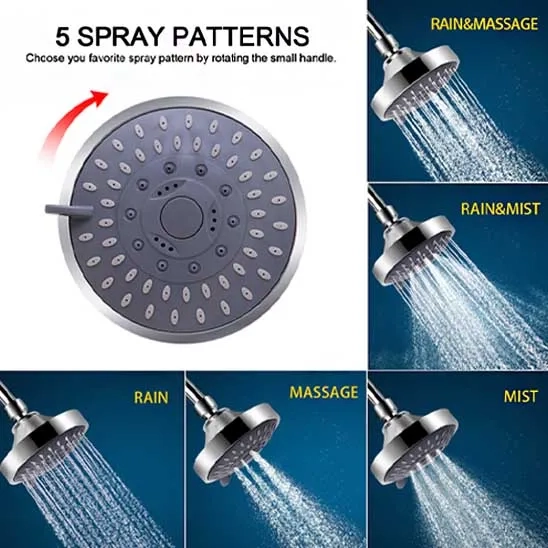 Spray Settings of the FEELSO Showerhead Filter include mist, rain, massage, rain& massage, and rain& mist.