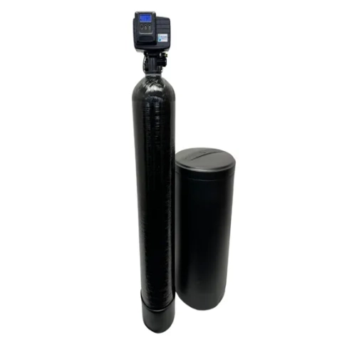 Fleck 5600SXT 24k grain water softener system with digital metered control head.