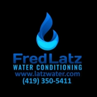 Water treatment services logo for Fred Latz Water Conditioning; servicing NW Ohio and SE Michigan areas.