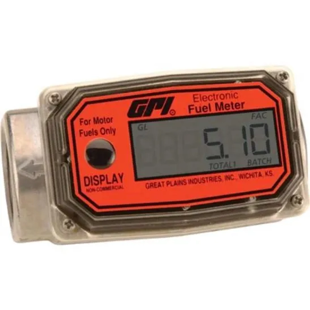 Flomec 01 Economy turbine meter in Nylon/Aluminum for water, fuel, or light chemical service. (Character Count: 104)