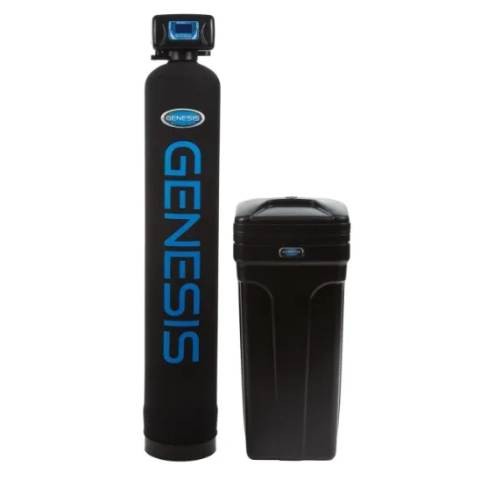 Genesis 2 Premier Upflow Water Softener system with mineral tank, brine tank.