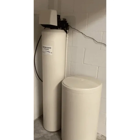 Glass Water Systems Inc single-tank water softener with a Fleck digital control valve