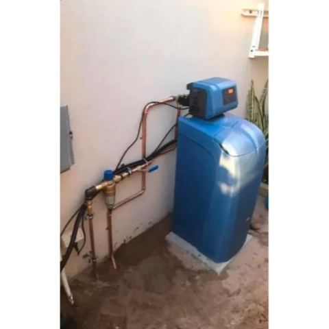 Purtec WH2-30 whole house water filter installed by Go With The Flow Plumbing in Perth, removing chlorine and protecting appliances.