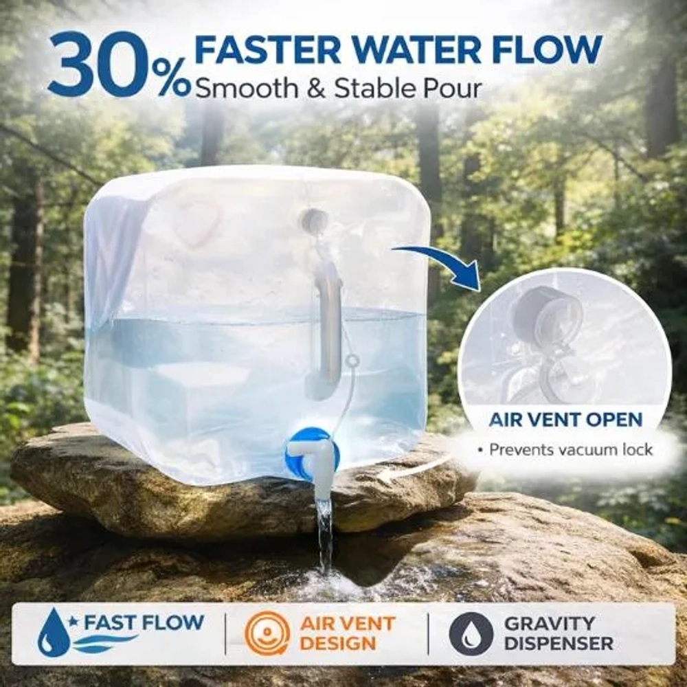 Gowithwind BPA Free Collapsible Water Container Jug (2 Packs- 5.3 Gallon)