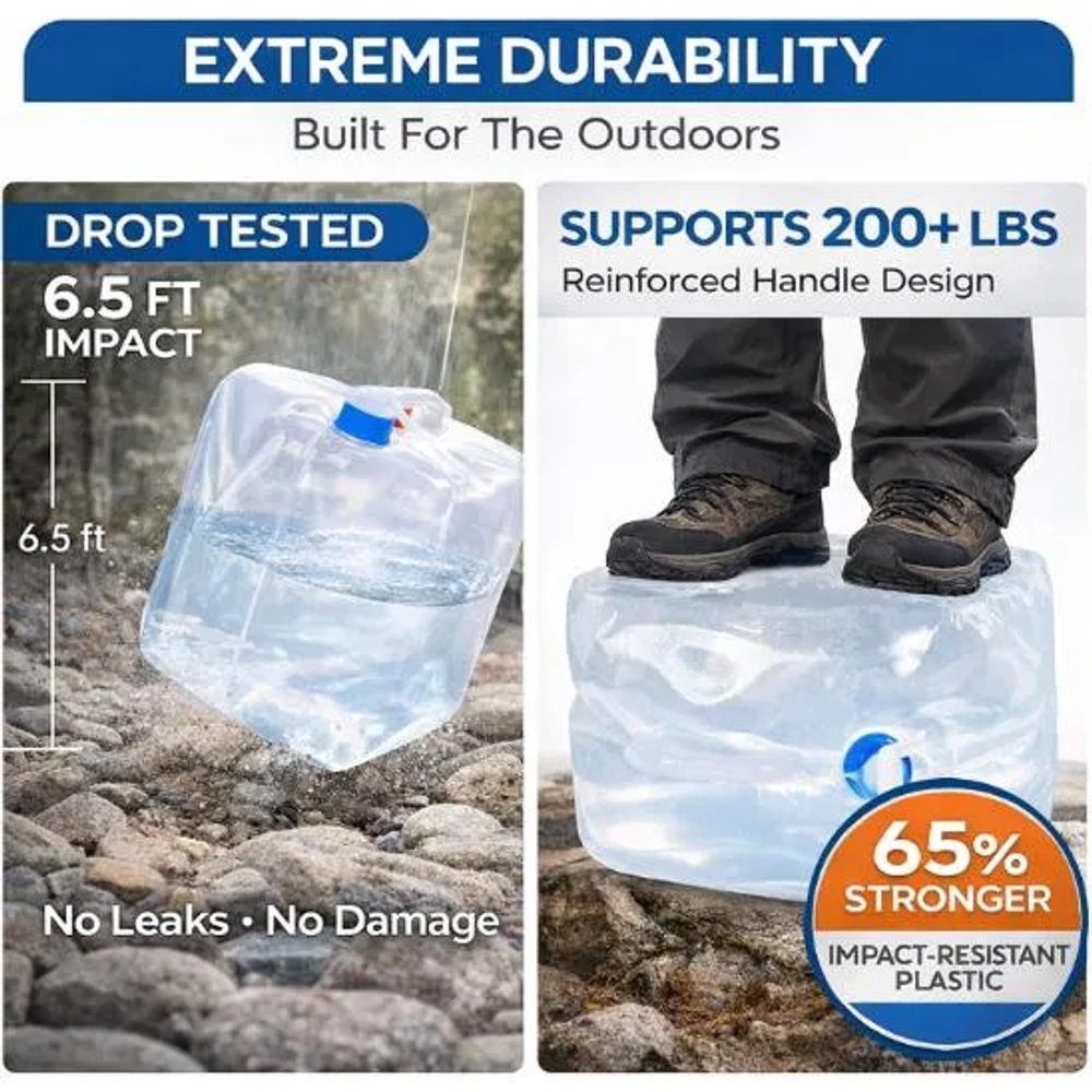 Gowithwind BPA Free Collapsible Water Container Jug (2 Packs- 5.3 Gallon)