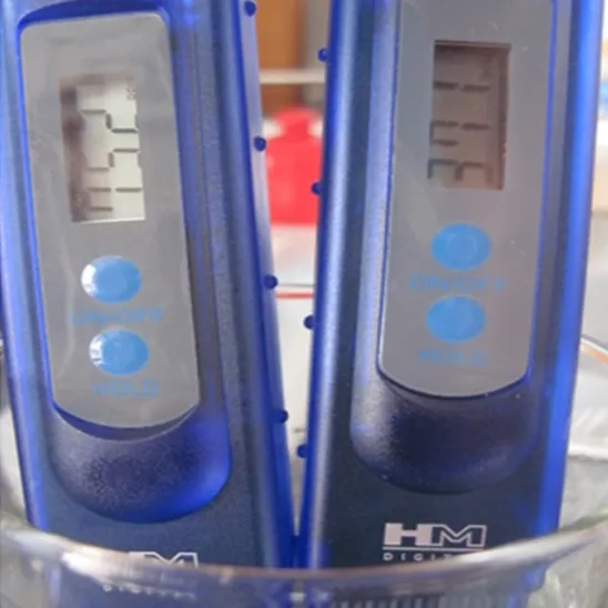 HM Digital  2 TDS meters were placed in the same glass of water but showed different results