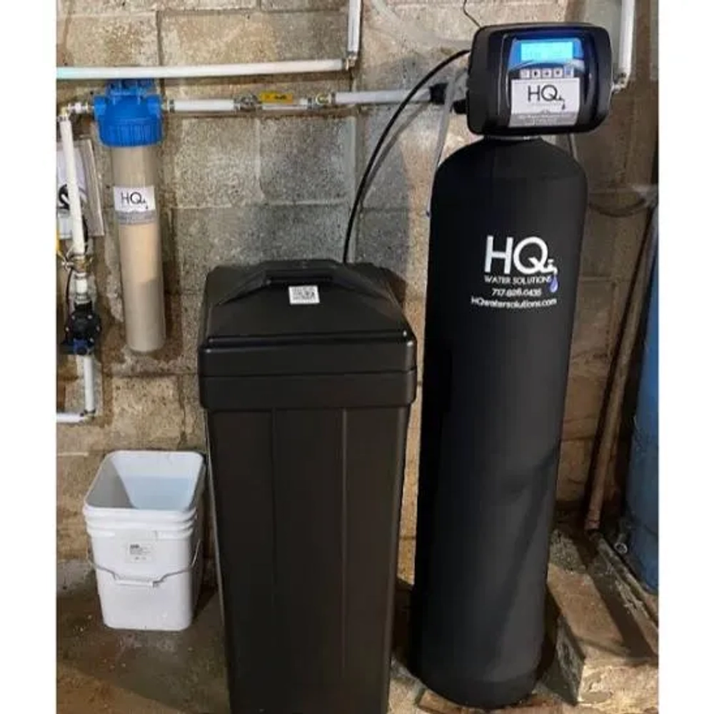 HQ Water Solutions water softener in York, PA, providing whole-home filtration and softening.