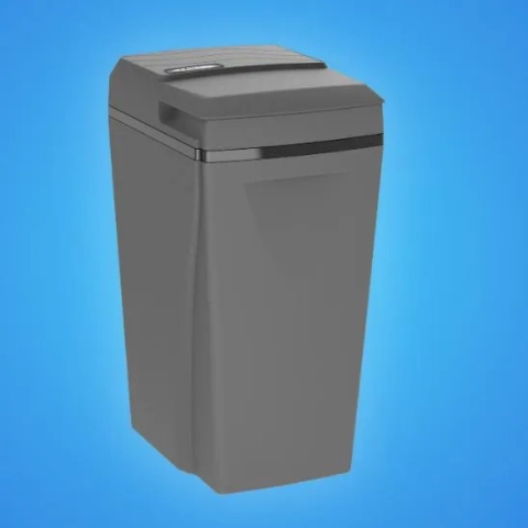 Modern gray Hague water softener appliance designed for residential use and high-efficiency hard water conditioning.