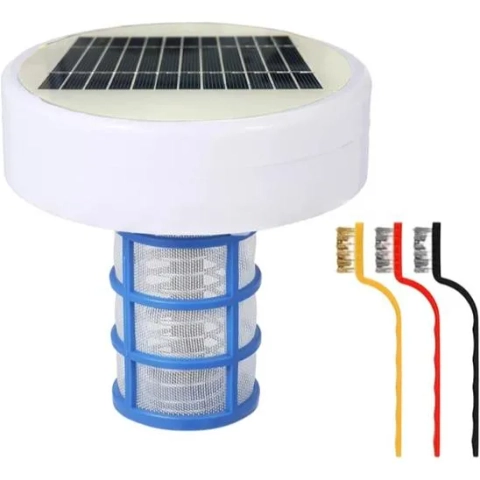 Hbbgdiy Solar Pool Ionizer with Brushes