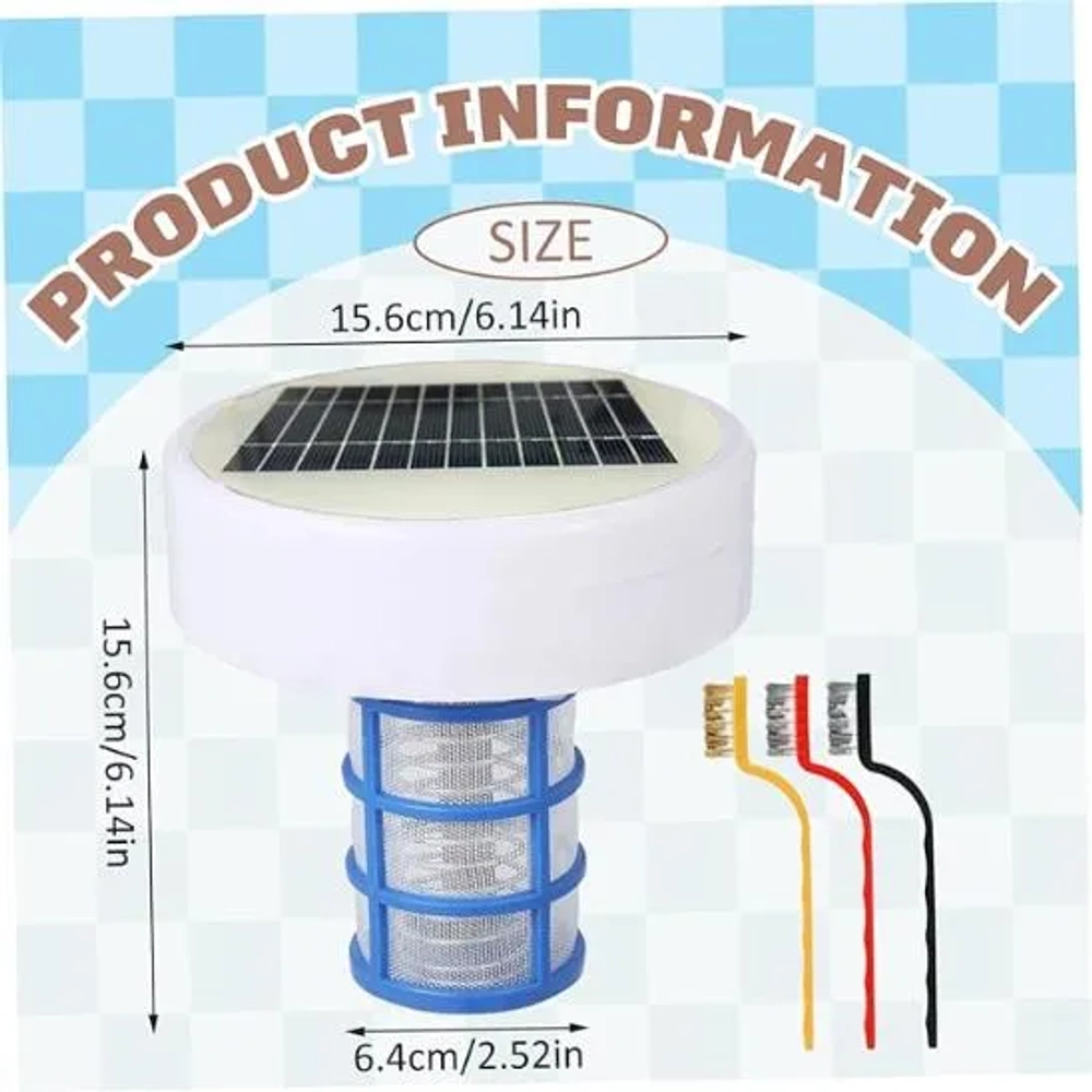 Hbbgdiy Solar Pool Ionizer with Brushes
