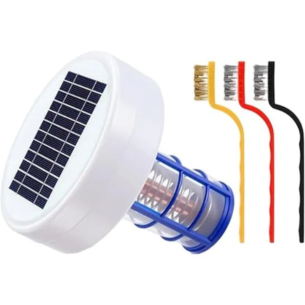 Hbbgdiy Solar Pool Ionizer with Brushes