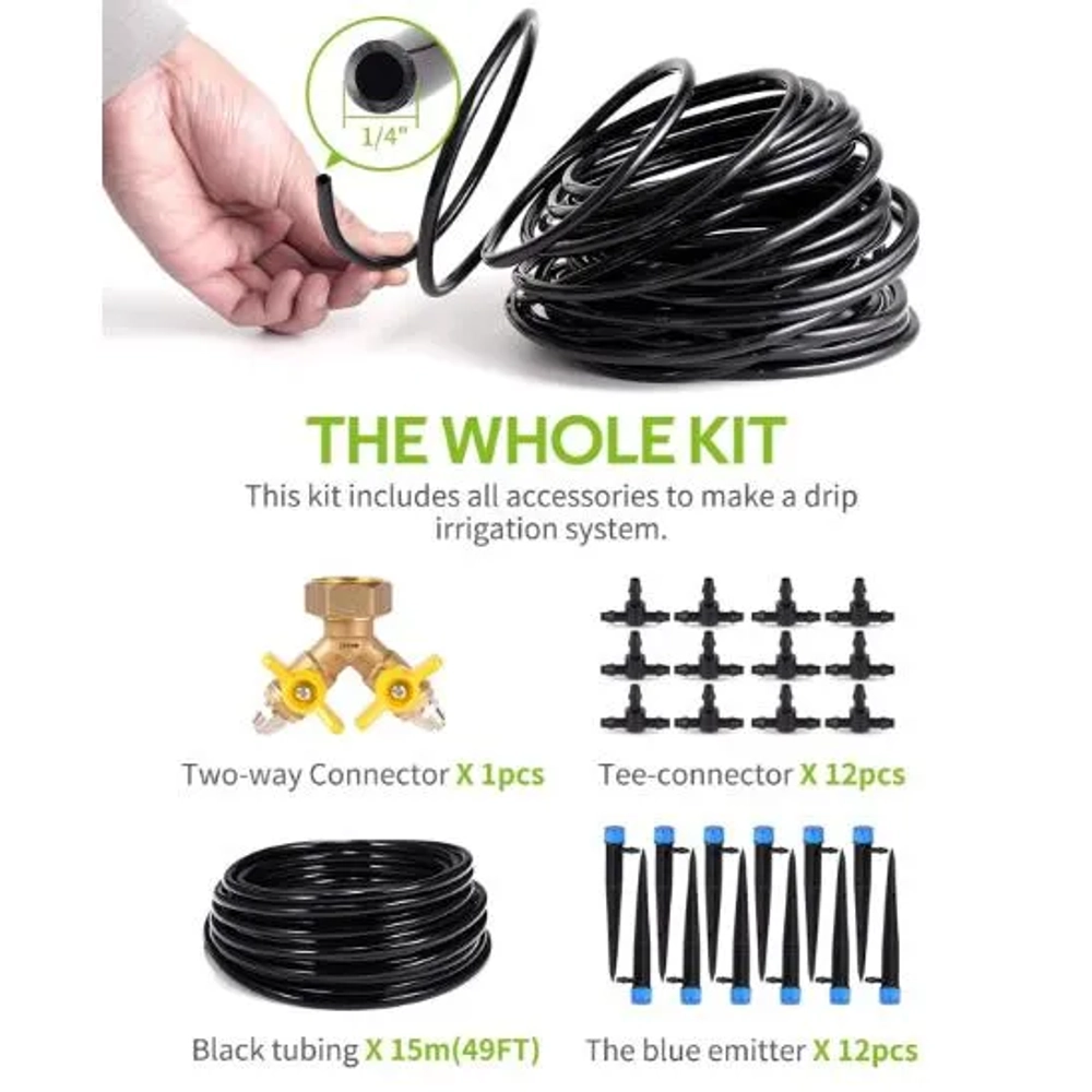 Hiraliy 50ft Drip Irrigation Kit