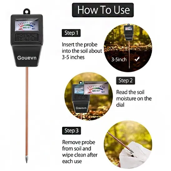 How to use Gouevn Plant Moisture Meter Indoor & Outdoor