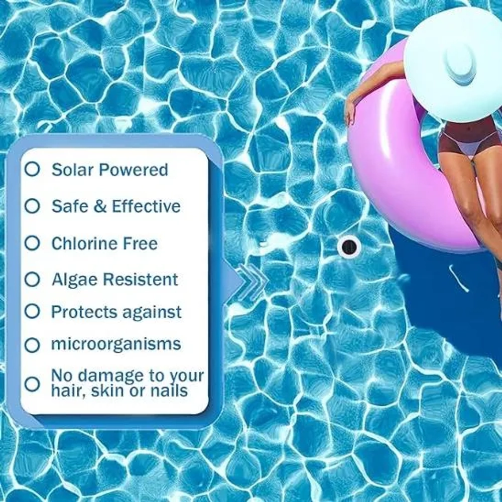 Hperu Solar Pool Ionizer with A Brush