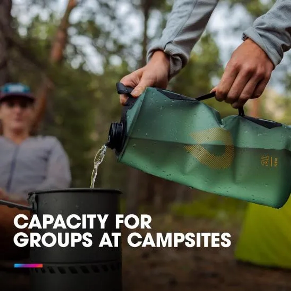 HydraPak Seeker Collapsible Camping Water Storage (2L-Sutro Green)