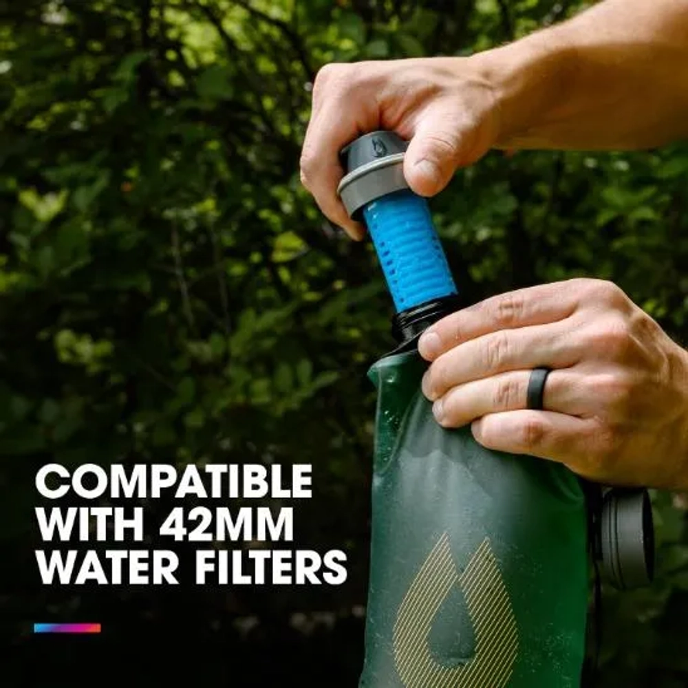 HydraPak Seeker Collapsible Camping Water Storage (2L-Sutro Green)