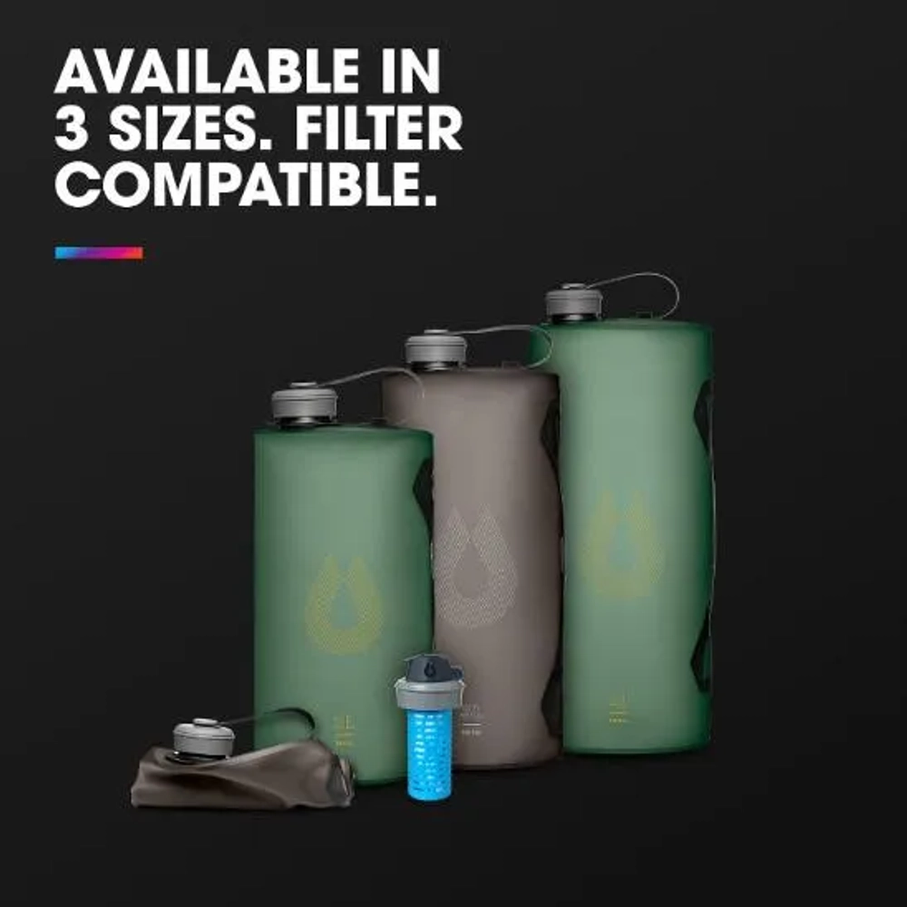 HydraPak Seeker Collapsible Camping Water Storage (2L-Mammoth Grey)