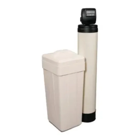 Hydro-Therapeutics water softener and brine tank system for residential hard water treatment.
