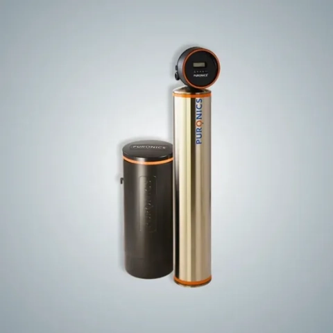 Puronics Hydronex iGen 30C water softener with stainless steel tank and smart digital control valve.