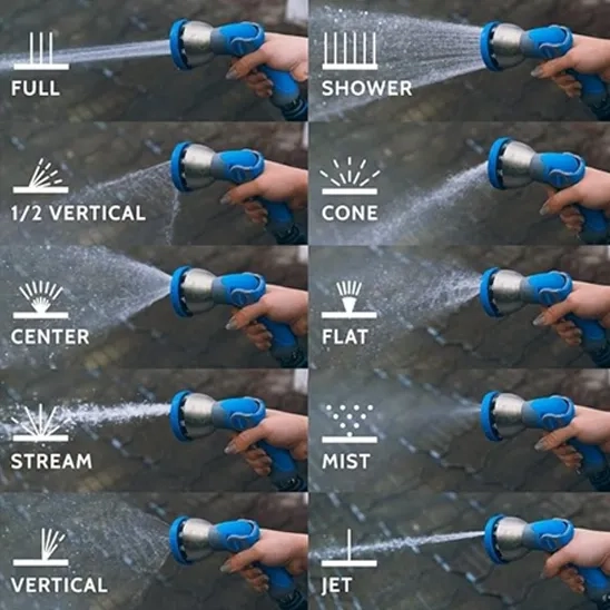 INNAV8 HIGH-Pressure Garden Hose Nozzle Heavy Duty 10 Spray Patterns
