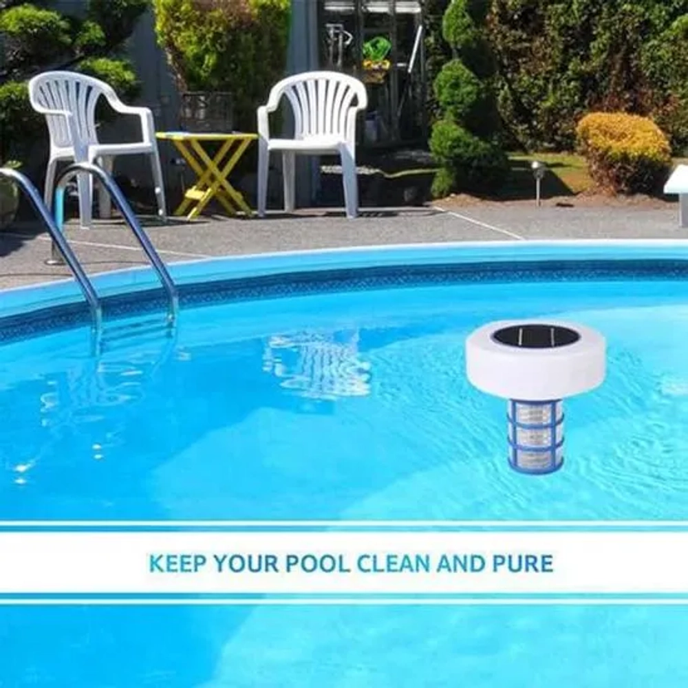 IRUZJZC Solar Pool Ionizer With Multi-Colored LED Night Light