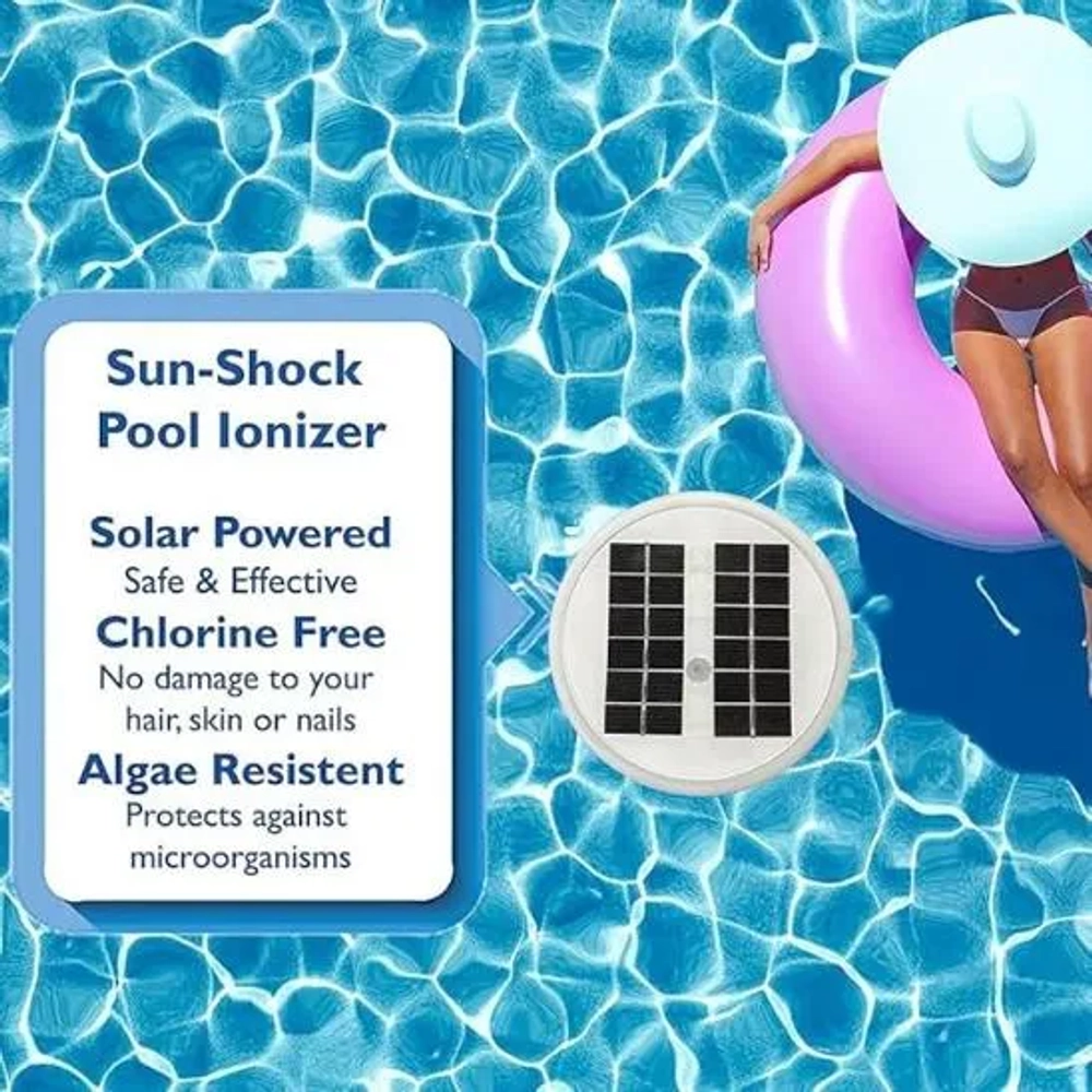 IRUZJZC Solar Pool Ionizer With Multi-Colored LED Night Light