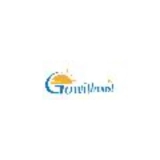 ITRAZ business logo banner with blue lettering and sun illustration