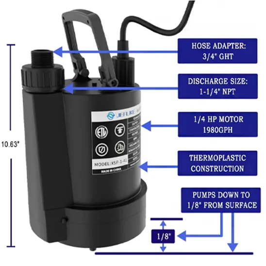 JEFLIKE Submersible Water Pump