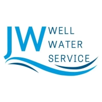 JW Well Water Service company logo: Blue letters JW above a stylized blue wave graphic.