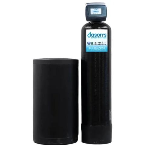 Jason’s Water Systems Whole House Softener with two black tank