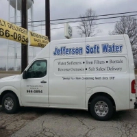 Jefferson Soft Water van in Richmond, IN, offering water softener and iron filter delivery.