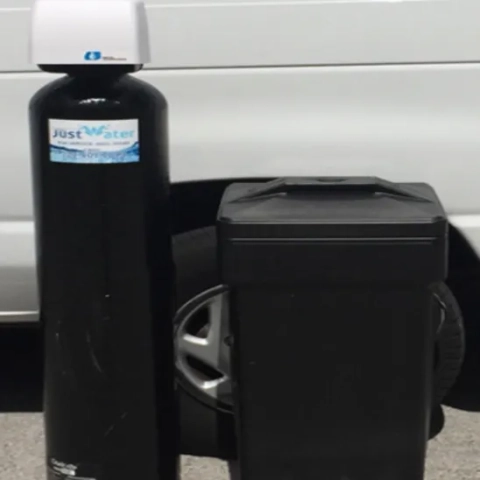 Just Water Treatment Inc single-tank water softener with a high-efficiency digital control head