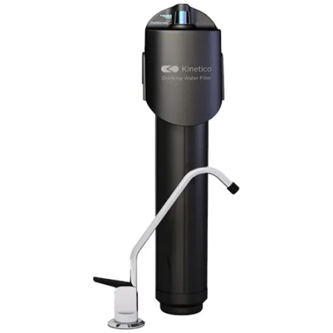 Kinetico MACguard under-sink filter system providing purified drinking water in the home.