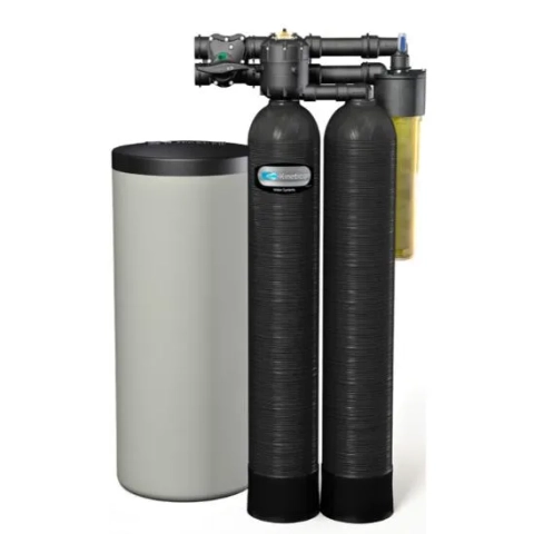 Kinetico Premier XP water treatment system, meter-controlled, non-electric, soft water.