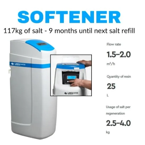 Land and Water Arctic Blue 250 Fully Automatic Whole House Water Softener System