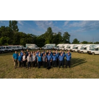 Lascko Services team and fleet in Muskegon providing plumbing, draining, and HVAC expert services.