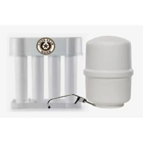 Lone Star Water PRO GUARD QCRO Reverse Osmosis drinking water system with white storage tank.