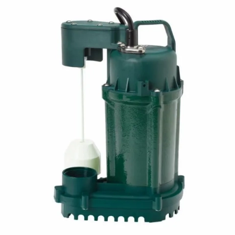 Zoeller 1/2 HP Model M75 automatic sump pump with vertical float switch for narrow pits.