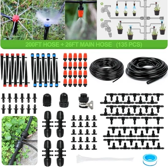 MIXC 226FT Greenhouse Micro Drip Irrigation Kit.