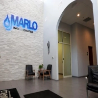 Marlo Incorporated lobby in Racine, WI, offering industrial and commercial water treatment systems.