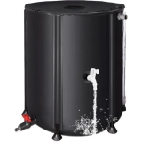 Matalde business logo and rain collection system graphic with a white water spigot