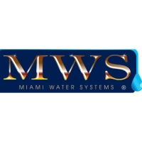 Miami Water Systems logo featuring bold blue typography and a clean design, emphasizing advanced purification for a healthier lifestyle