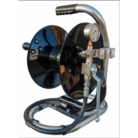Mini Reel Complete (no hose) High Pressure Jetters QLD; $12$Kg empty reel $440\times 400\times 500$mm. (Character Count: $105$)