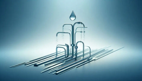 Abstract representation of efficient water distribution systems, symbolizing solutions to minimize water loss in irrigation.