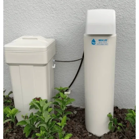 New Life Water LLC residential water softener featuring a high-efficiency digital control valve for Orlando homes