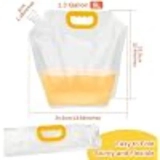 Omoojee business profile logo featuring transparent liquid storage bag measurements