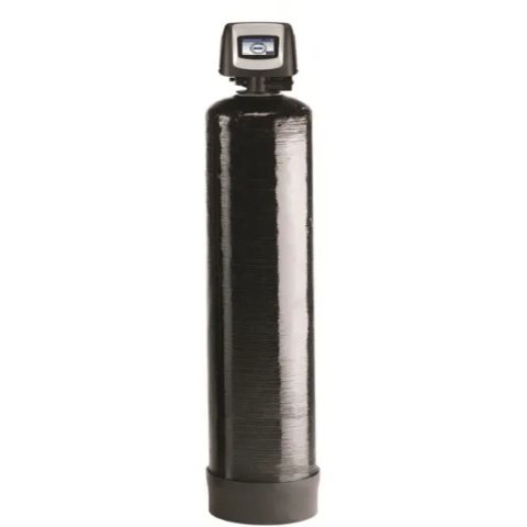 Black water treatment tank system with digital control head for whole-house filtration.